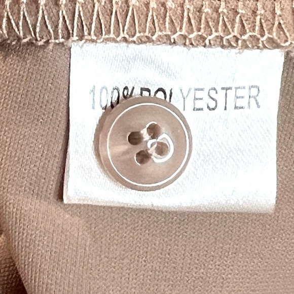 AISEW Button Down Shirt, Long/Sleeve Collared Blouse, Color Khaki, Large - Picture 6 of 8